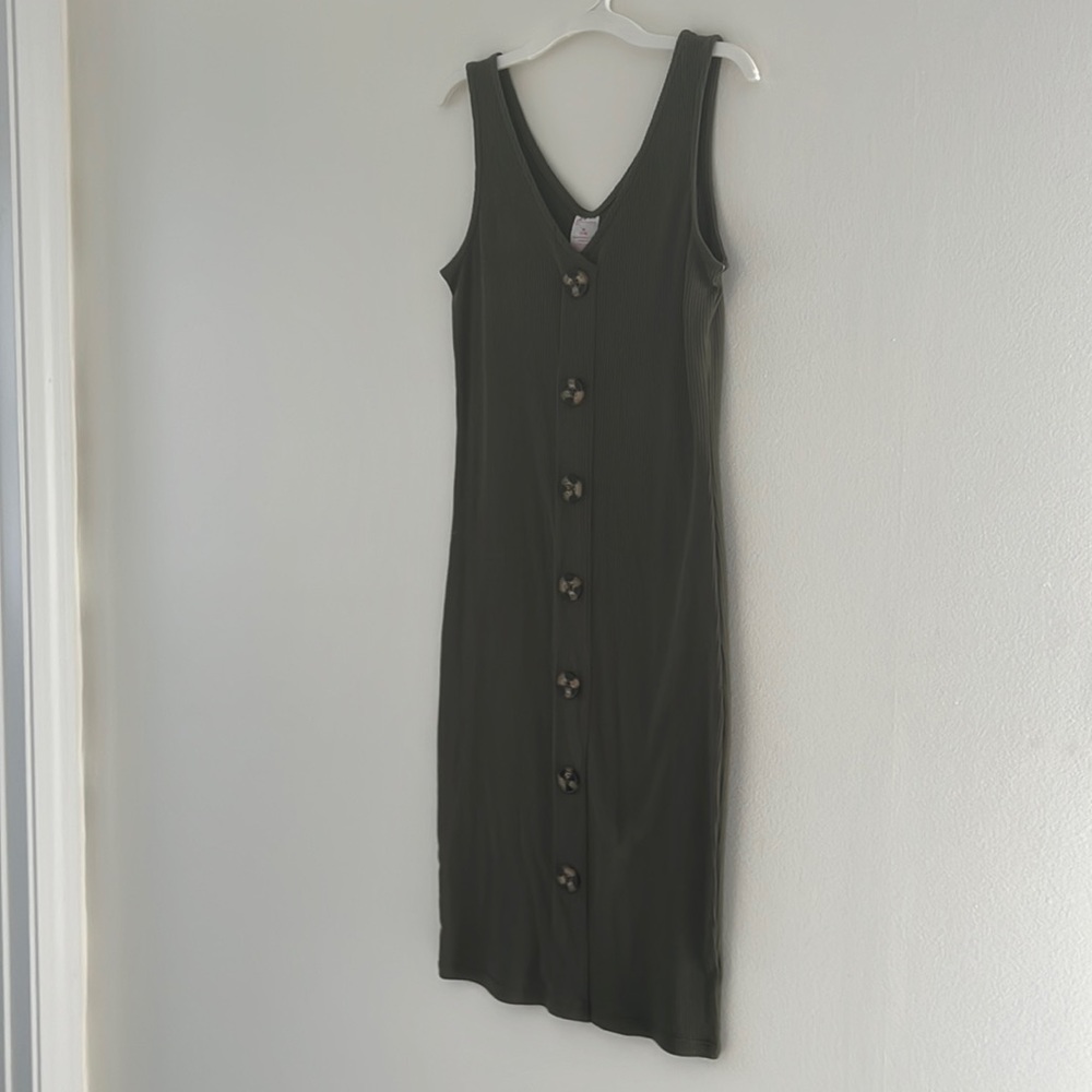 New Green Button Dress